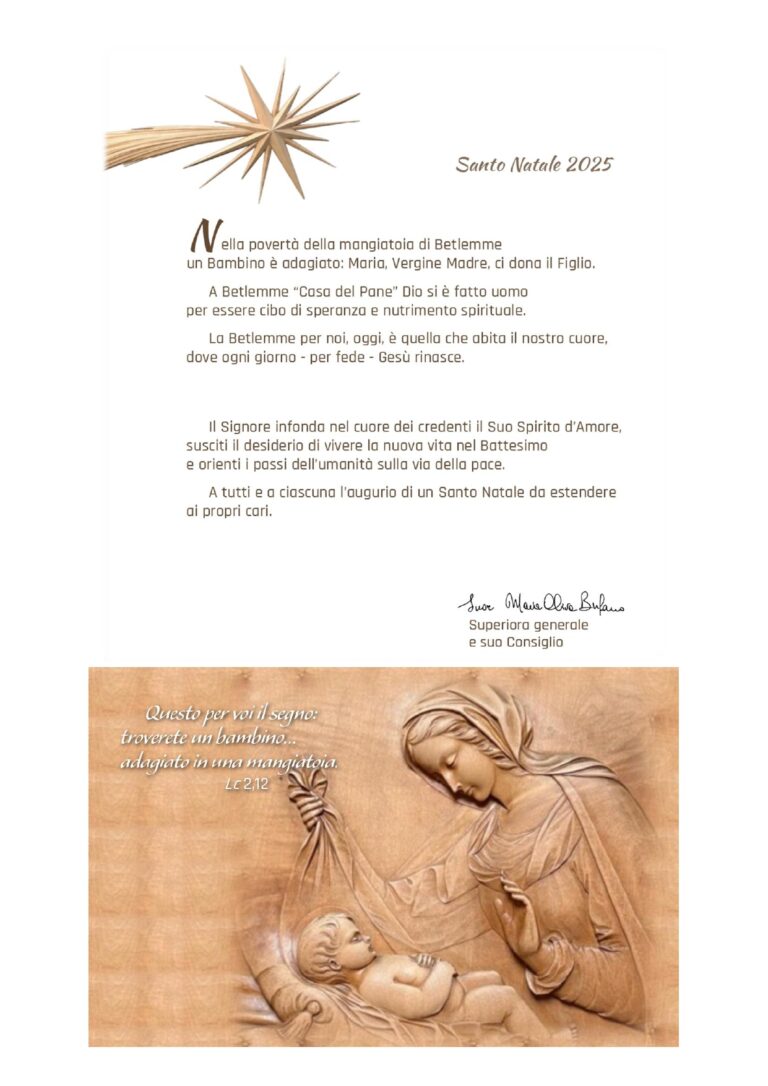 Auguri di un Santo Natale - 2025 - Suore Ancelle della Carità